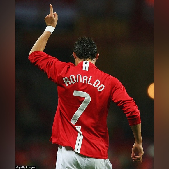Manchester United 2008 CRISTIANO RONALDO #7 Vintage Soccer Jersey Final Moscow - Picture 11 of 13